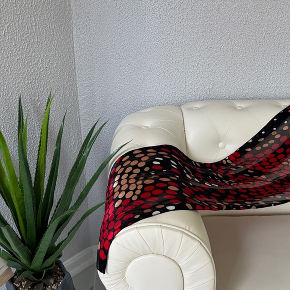 Polka Dot Scarf in Red and Black - Picture 4 of 9